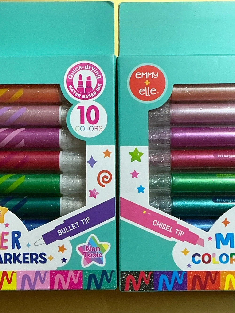 Dual Tip Magic Glitter Color Changing Markers Many Assorted Colors